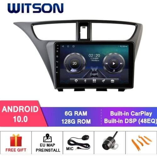 WITSON Android 10.0 6+128GB 9" Car multimedia player HONDA CIVIC 2012-2017 South America+Wireless Carplay+Wired Android Auto