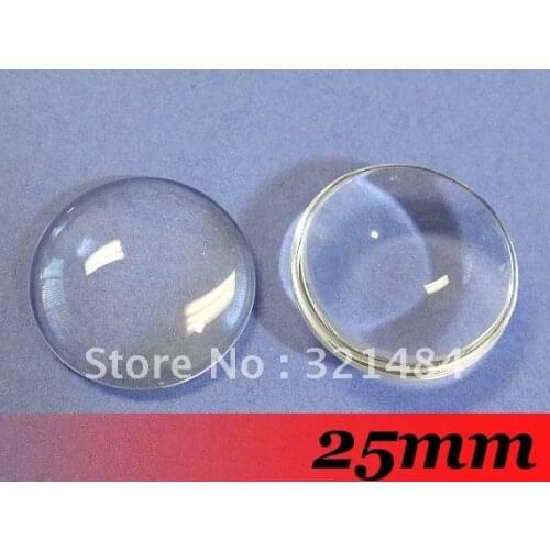 Free ship! 25mm 300piece/lot Clear Round Flatback Glass cabocons Glass Dome Seals Fit Cameo Settings Jewelry DIY