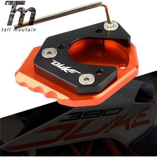 FOR DUKE 390 250 125 200 2018 Top brands Motorcycle Aluminum Orange Foot Side Stand Enlarger extension kickstand plate pad