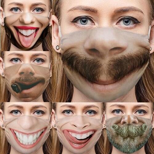 Hot Big Bearded Mouth Cosplay Womens Men Unisex Masks Adult Face Protection Dustproof Street Spots Breathable Halloween Mask