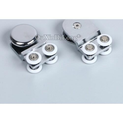 Brand New 2PCS Frameless Bathroom Shower Sliding Door Rollers Glass Hanging Wheel Hangers Pulleys Mute Bearing Wheels for 6~10mm