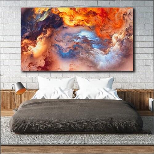 Colors-unreal-Clouds, Picture Art, Canvas Wall art, Happy home On canvas, Original Art, Landscape Art, Abstract Painting Printed
