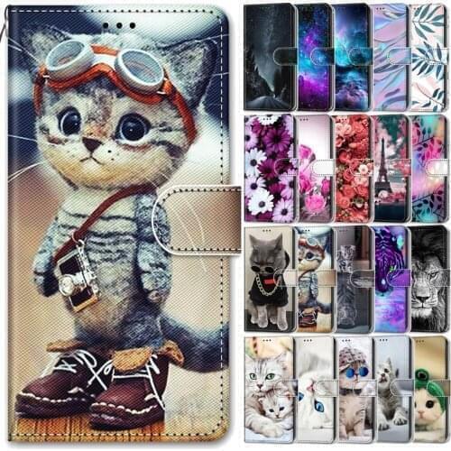 Leather Wallet Case For Samsung Galaxy J6 Plus Flip Cover Funda For Samsung J6 Prime J600 2018 Painted Animal Case Phone Bags