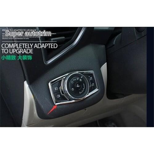 Lapetus Front Head Lights Lamp Switch Button Frame Cover Trim 1 Pcs Fit For Ford F150 2015 2016 2017 Accessories Exterior