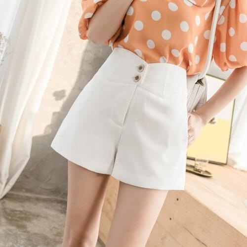 Summer Chiffon Wide Leg Shorts Women 2020 New High Loose Thin Summer Shorts Femme White Ladies Shorts Falda Short Mujer