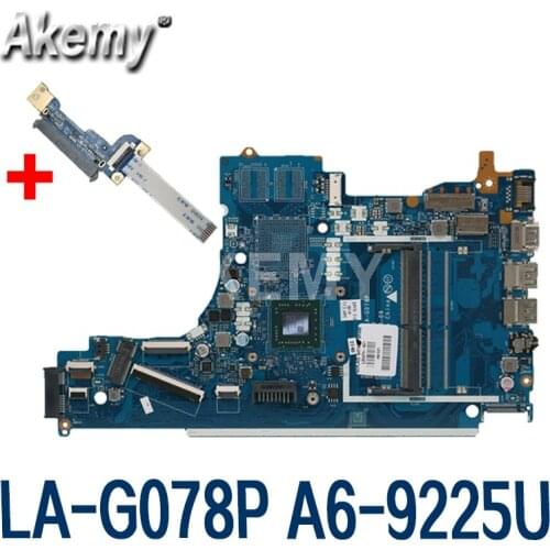 AKemy 15-DB 15T-DB motherboard Mainboard For HP laptop L20478-601 EPV51 LA-G078P CPU:A6-9225U DDDR4 100% test OK