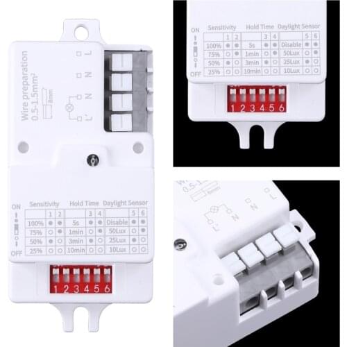 AC 220V-240V/50Hz Microwave Radar Sensor Body Motion Detector For LED Light Dec12 Dropship