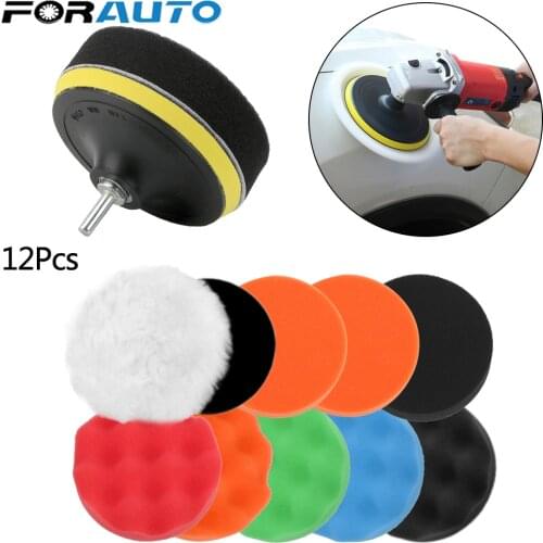 12pcs 125mm Sponge Car Polisher Waxing Pads Buffing Kit for Boat Car Polish Buffer Drill Wheel polisher Removes Scratches