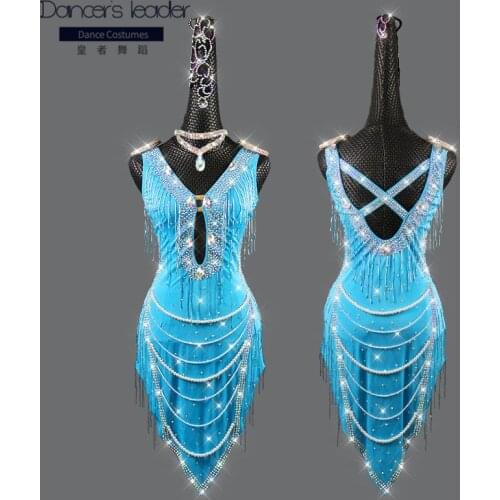 2020 new latin dance dress performance competition suit sexy strapless ladies children dance professional high-end