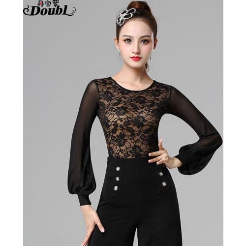 New Sexy latin top Dance Clothes Women Latin Salsa Rumba Chacha Dance long sleeve Performance Practice Costume