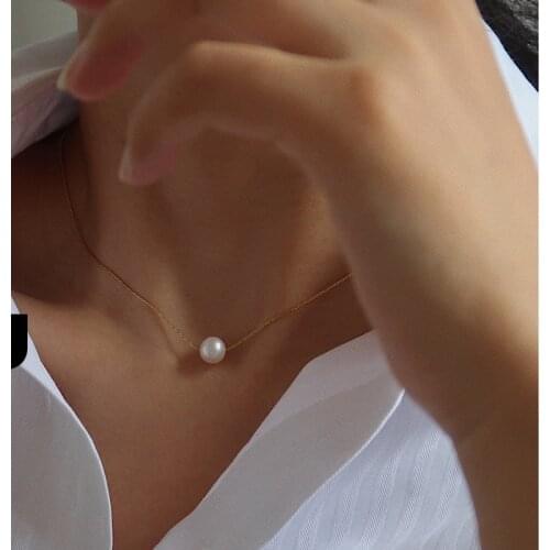 2022 New 14KGF 100% Natural Pearl Necklace Handmade Jewelry Choker Pendants Femme Kolye Collares Boho Necklace for Women