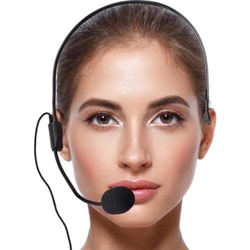 Portable Headset Mic Wired 3.5mm Moving Flexible Hanging Microphone Mic For Loudspeaker Amplifier Tour Guide Teaching Lecture