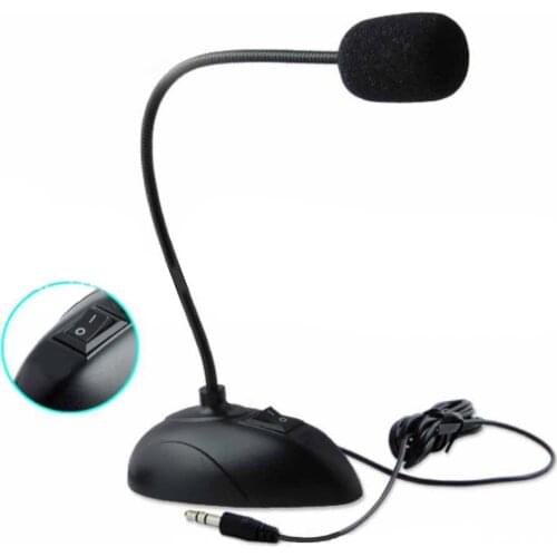 Adjustable Desktop Mini Microphone Conference Speech Mic 3.5mm Jack Gooseneck Wired Mic for Computer Desktop Notebook