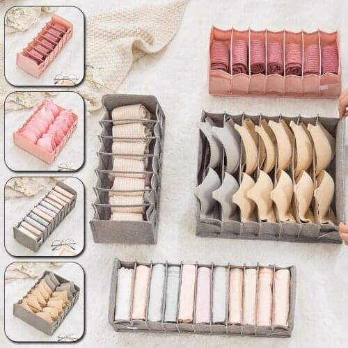 Closet Organizer for Socks Home Separated Underwear Storage Box Bra Organizer Foldable Drawer Organizer