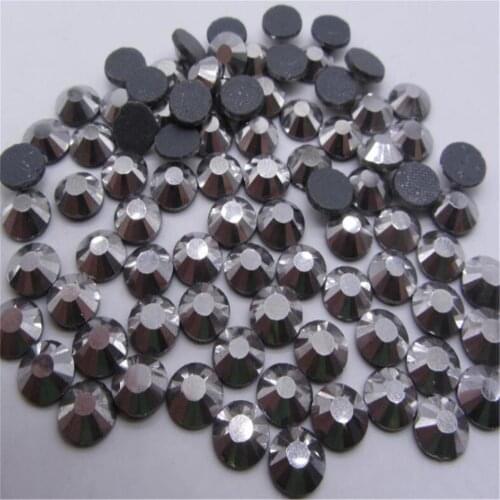 SS6 SS10 SS16 1440PCS Hematite Color DMC HotFix Glass Rhinestones Hot Fix Iron-on Crystal Stones with Glue for Clothing&Garment