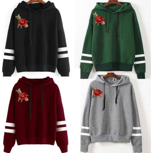 2020 ITFABS Newest Arrivals Fashion Hot Women Long Sleeve Hoodie Pullover Casual Tops Female Hoodies Embroidery Stylish Shirt