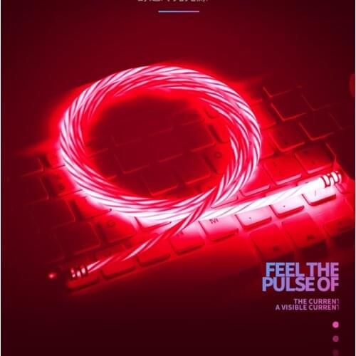 Hotest Luminous Cable LED Glow Flowing Micro USB Type C Fast Charging Cord For Android Phone Bright Charger Cable For Huawei
