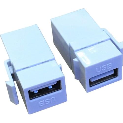 USB 2.0 Keystone Insert Coupler HD Gold Wall Plate Adapter Jack WHITE