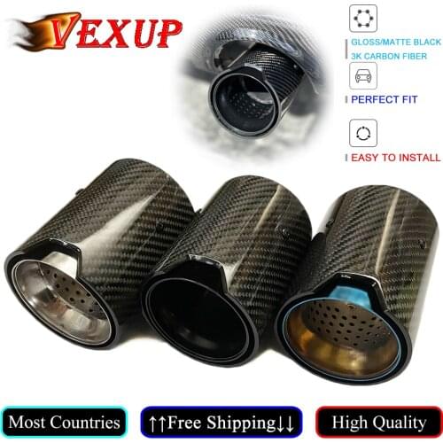 1PCS Automotive Car Gloss/Matte Carbon Fiber Rear Tail Exhaust Pipe Muffler Tip For BMW M Series Car Accessories Sporty Style