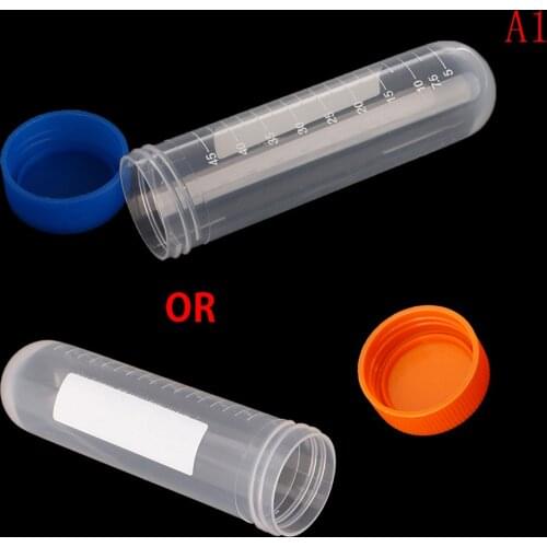 10pcs 50Ml Plastic Centrifuge Lab Test Tube Pipe Vial Container With Round Bottom Laboratory School Educational Supplies A1