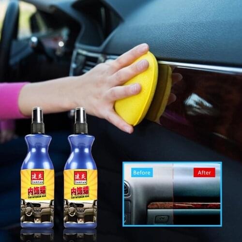110ml Car Polish Wax Plastic Leather Retreading Agent Automotive Interior Cleaner Tire Wax Paint Office Bag Cleaning Agent