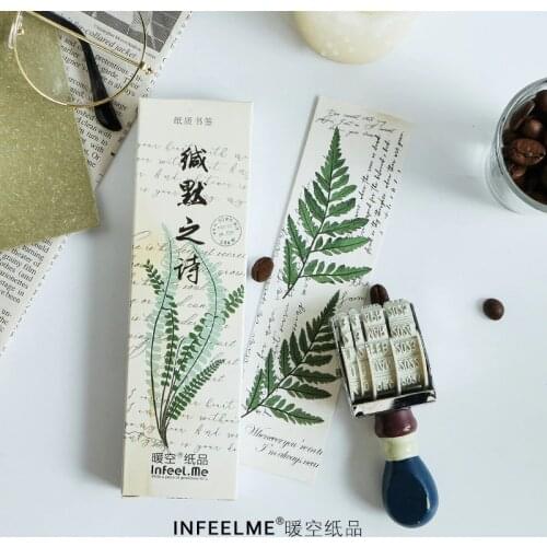 30 Pcs/Set Novelty Flower Plant Poetry Paper Bookmark Book Holder Message Card Gift Stationery