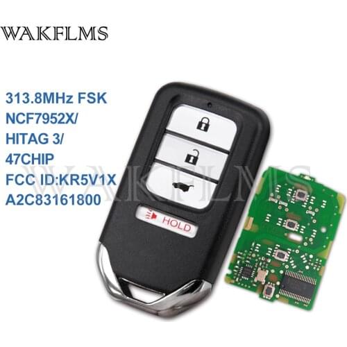4 Button Smart Remote Car Key 313.8Mhz For Honda HR-V FIT EX-L 2016-2018 with NCF2952X HITAG 3 47CHIP Chip KR5V1X No Mark