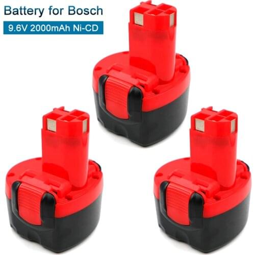 3PCS BAT048 2000mAh Ni-CD 9.6V Power Tool Rechargeable Battery for Bosch BAT100 BAT119 GSR 9.6VE-2 PSR 9.6VE-2 BH984 GDR9.6V