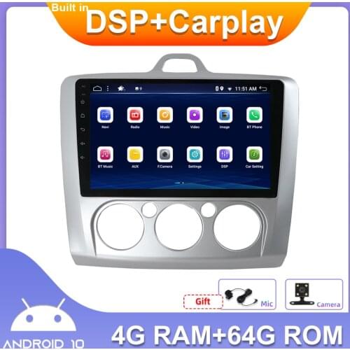 Auto 9inch DSP Car Radio tape recorder For Ford Focus 2006-2011 Android 10.0 Carplay Mirror Link Rear View Camera 1024*600