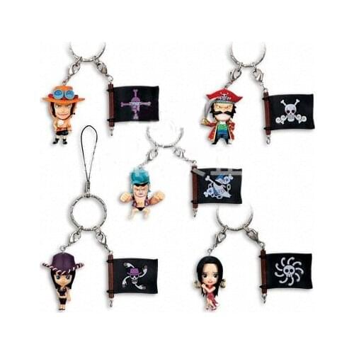 BANDAI One Piece Action Figure Genuine Q Version Boa Hancock Roger Luffy Ace Keychain Pendant Gacha Rare Model Pendant Toy