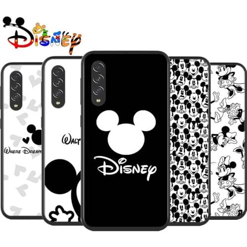 Mickey black and white for Samsung Galaxy A90 A80 A70 A60 A50 A40 A20 A2Core A10 M31 M21 M60 M40 M30 Black Phone Case