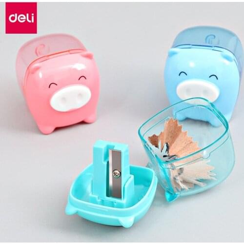 Deli Pencil Sharpener and Eraser Sets Cute Lovely Pupil Mechanical Pencil Sharpener Children Pencil Knife Escolar Papelaria