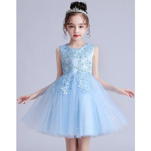 Flower Girl Wedding Eucharist party Sequin short dress 3-12 year old girl Princess family ball Eucharist dinner party dress