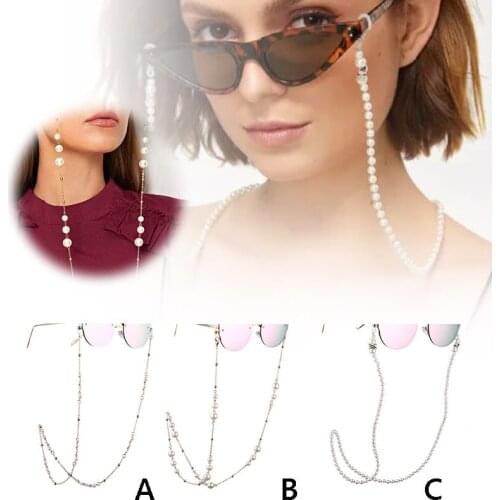 Women Eyeglass Chains Imitation Pearls Sunglasses Glasses Chain Eyewears Cord Holder Neck Rope Spectacles Eyewear Chain For Girl