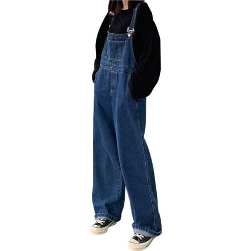 Jeans Overalls Plus Size Womens Clothing 2020 New Spring Autumn Jumpsuit Korean Loose High Waist Slim Denim Strap Pants M864