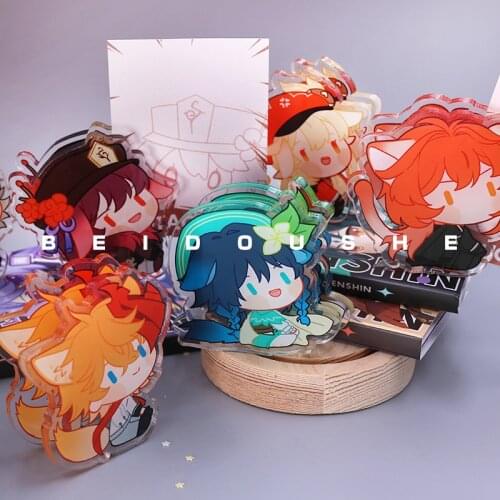 GameGenshin Impact Xiao Hu Tao Zhongli Diluc Klee Cute Acrylic Creative PP Note Clamp Binder Clips Notes Letter Paper Clip