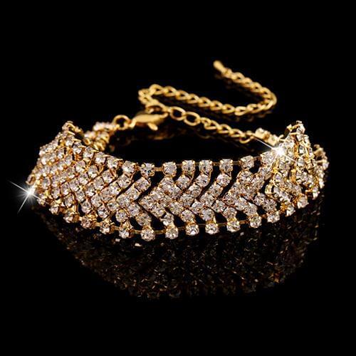 HOT SALE New Arrival Fashion Women Fashion Multilayer Rhinestone Alloy Bangle Chain Wedding Party Bracelet Wholesale Dropshiping