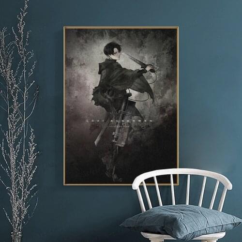 Canvas Painting Levi Ackerman Shingeki No Kyojin Hd Printed Home Decoration Anime Role Pictures Poster Wall Art For Living Room