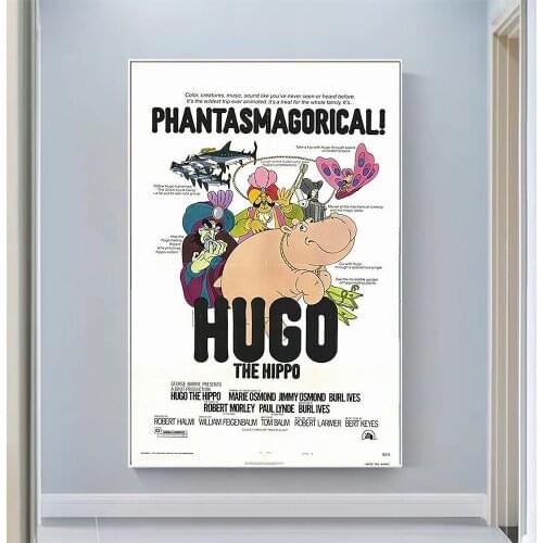 CP1016 Hugo the Hippo Classic Hot Movie Print Silk Fabric Poster Indoor Wall Art Decor Gift