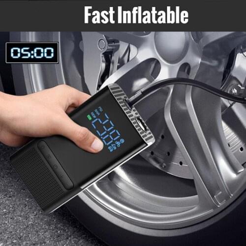 1 Set Portable Car Air Compressor Electric LCD Display Tire Inflator Air Pump Rechargeable Digital Air Compressor for Auto Balls