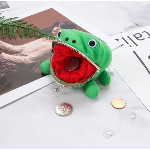 Hot Selling Frog Coin Purses Cartoon Wallet Pouch Anime Fluff Clutch Cute Purse Coin Holder Adult Kids Girls Gift