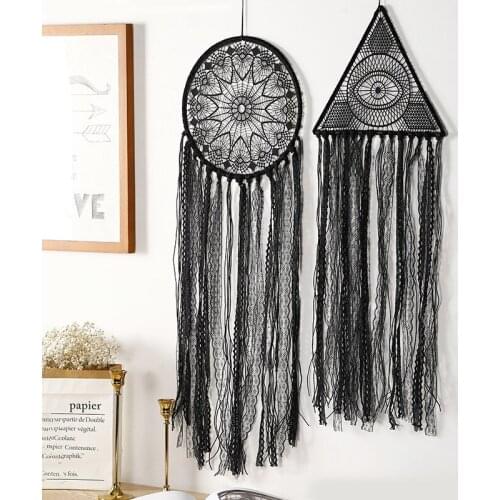 Black Evil Eye Dream Catcher Nordic Style Home Room Decoration Wall Hanging Aesthetic Farmhouse College Dorm Wind Chimes Gifts