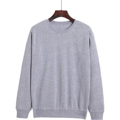 Men Casual Sweatshirt 2021 Solid ColorMen Pullover Long Sleeve Autumn Winter Crewneck Plush Casual Sweatshirt Outwear