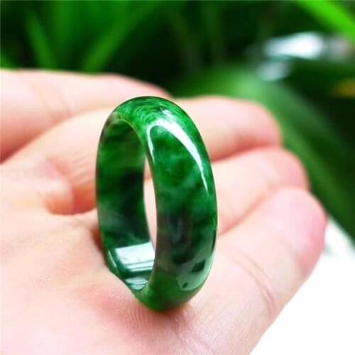 Natural Myanmar jade green jadeite jade rings handmade jade ring men party wedding jewelry gift rings for men woman