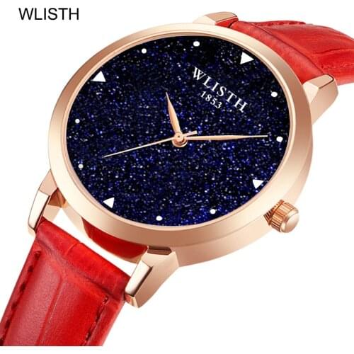 Women Watches Fashion Sparkling Dial Design Watch Womens Dress Watches Casual Leather Quartz Watches Relogio Feminino with Box
