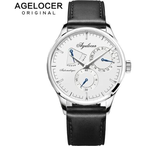 Agelocer Automatic Watch Men Day and Date Mechanical Sapphire Waterproof Men Watches 2020 Luxury Power Reserve zegarek meski