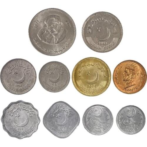 Pakistan Set 10 PCS Coins, Random Year, Coin for Collection