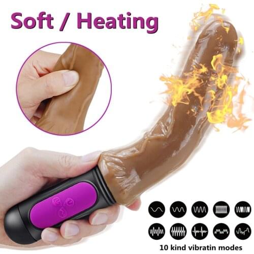 Heating Realistic Dildo Vibrator 10 Speeds Swing Vibrating Dildo Female Masturbation Penis Sex Toys For Women Adult Sex Shop