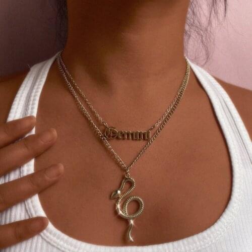 New Multi-layer Constellation Animal Snake Pendant Necklace For Women Minimalist Style Metal Trendy Female Birthday PartyJewelry