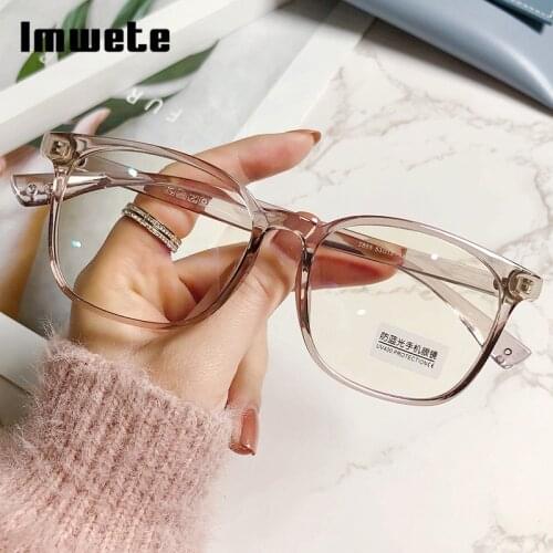 Imwete Vintage Round Glasses Frame for Women Anti Blue Light Spectacle for Men Fashion Computer Goggles TR90